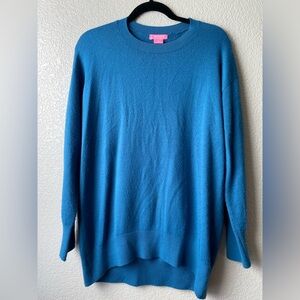 Isaac Mizrahi Blue Knit Crew Neck Pullover Soft Sweater Size L